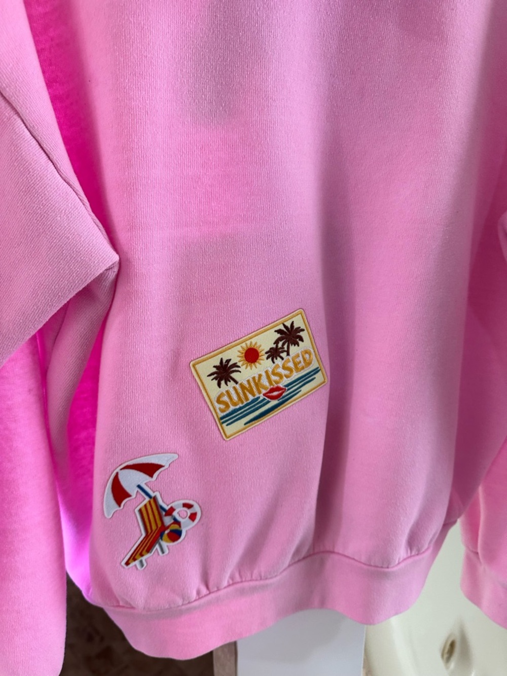 Aviator Nation Pink Graphic Logo Hoodie Sweatshirt-FLAWED w Iron-on Patches - Picture 7 of 14